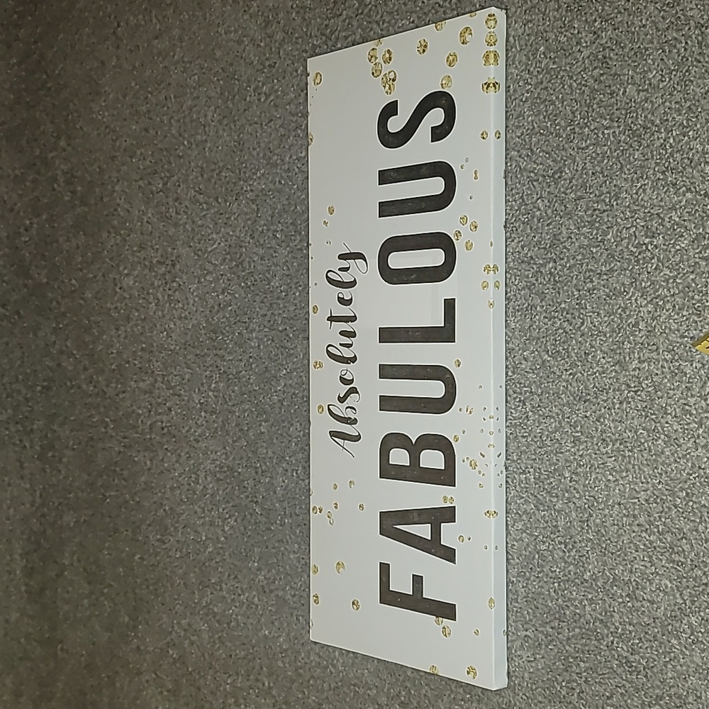 Absolutely Fabulous Canvas Art - Gold & White